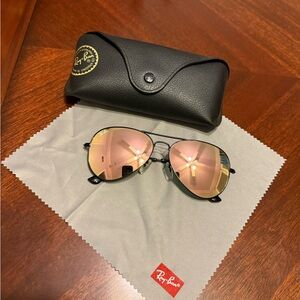 Ray-Ban Black Frame with Pink Lenses Sunglasses